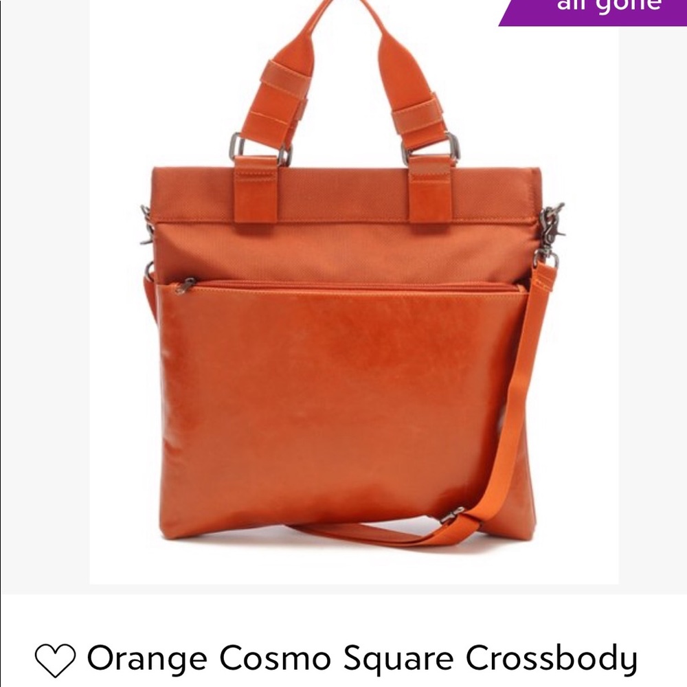 JANE MARVEL Orange Cosmo Square Crossbody Bag
